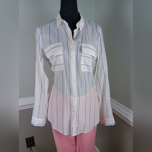 Lerners blue and pink striped blouse